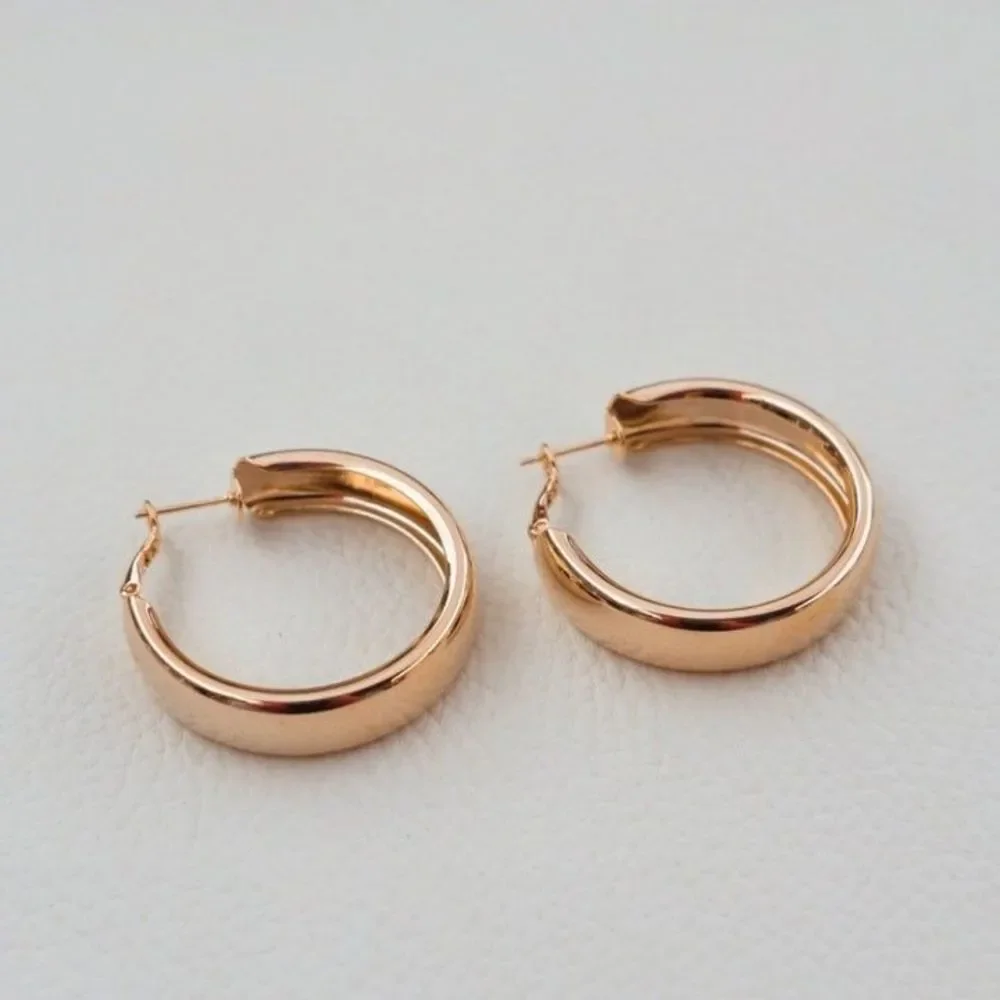 18K Gold Plated Large Hailey Hoop Earrings